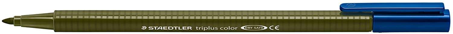 Staedtler Triplus Color 323 Rotulador de Punta Fina - Trazo 1mm Aprox - Tinta Base de Agua - Color Verde Oliva · Pack de 10 uds.