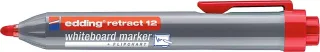 Edding Retract 12 Rotulador para Pizarra Blanca Retractil - Punta Redonda - Trazo entre 1.5 y 3mm - Recargable - Secado Rapido - Color Rojo · Pack de 10 uds.