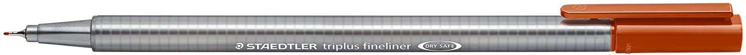 Staedtler Triplus Fineliner 334 Rotulador de Punta Fina - Trazo de 0.3mm - Tinta Base de Agua - Color Siena Tostada · Pack de 10 uds.