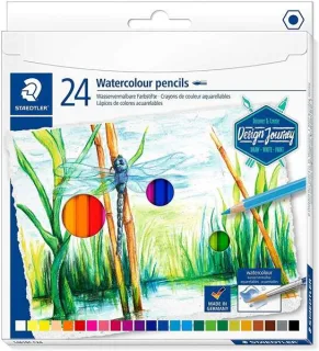 Staedtler 146 10C Pack de 24 Lapices de Colores Acuarelables - Resistentes a la Rotura - Colores Surtidos