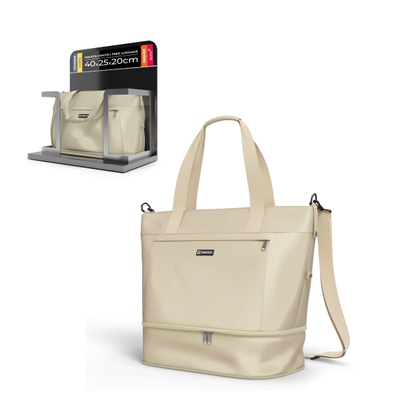 Numada Weekender W40 Bolsa de Viaje Expandible - Capacidad hasta 35L - Poliester Impermeable - Zapatero - Bolsillo para Portatil hasta 15" - Cinta Trasera - Bandolera Ajustable - Asas - Colo