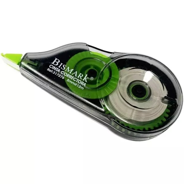 Bismark Cinta Correctora 5mm x 12m - Cuerpo Transparente - Forma Ergonomica · Pack de 24 uds.