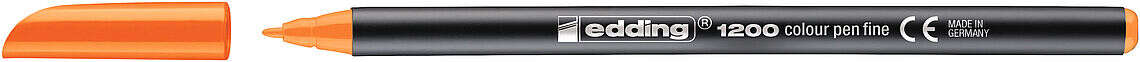 Edding 1200 Rotulador - Punta Redonda - Trazo 1mm - Tinta con Base de Agua - Color Naranja Neon · Pack de 10 uds.