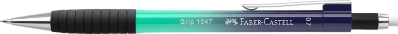 Faber-Castell Grip 1347 Flow Edition Buzzing Blue Portaminas 0.7mm - Atractivo Diseño - Grip de Agarre - Goma de Borrar - Color Azul/Turquesa Degradado · Pack de 12 uds.