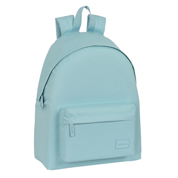 Safta Basic Mochila - Bolsillo Frontal - Hombreras Acolchadas - Doble Tirador en Cremallera - Asa Superior - 18L - 330x150x420mm - Color Turquesa