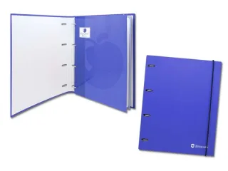 Bismark Carpeta de 4 Anillas con 80 Hojas Cuadricula 4x4 - Formato A4 - Fabricada en Carton - Color Azul