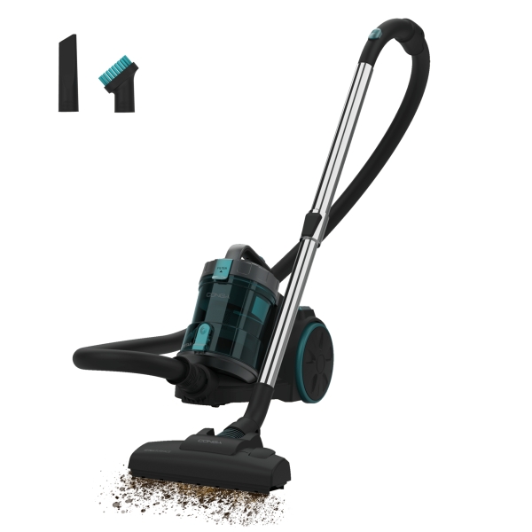Cecotec Conga Rockstar Cyclonic XL Aspirador de Trineo - 890W - 17kPa - Deposito de 2.5L - Sistema Ciclonico - Filtro de Alta Eficiencia - Radio de 7m - Accesorios Variados - Color Negro y A