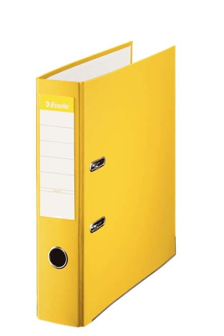 Esselte Archivador de Palanca - Formato A4 - Lomo 75mm - Capacidad para 500 Hojas - Color Amarillo · Pack de 10 uds.