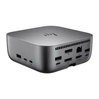 HP Dock G6 180W Thunderbolt 4 con 11 Puertos - 3xUSB-C, 5xUSB-A, 2xDisplay Port, 1xHDMI, 1xRJ-45 - Alimentacion hasta 100W via USB‑C PD - Color Gris