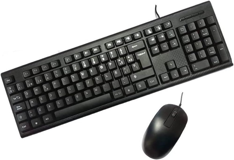 Coolbox PcCase KTR-001 Pack USB Teclado 105 Teclas + Raton 3 Botones - Uso Ambidiestro - Color Negro
