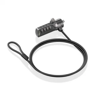 Aisens Cable de Seguridad de Acero con Cerradura de Combinacion - Compatible con Kensington Lock - Bloqueo de 4 Digitos - Revestimiento de Vinilo - Ideal para Ordenadores y Portatiles - Colo