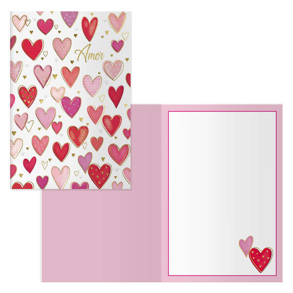 Dohe Love Pack de 6 Tarjetas de Felicitacion para Parejas - 11.5x17cm - Impresas a Todo Color - Estampaciones con Pelicula de Color - Estampacion en Seco - Papel Offset Blanco de 300gr - Inc
