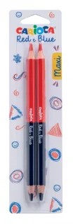 Carioca Maxi Blister 2 Lapices - Cuerpo Lacado Hexagonal - Mina de Ø 5mm - Color Negro/Rojo