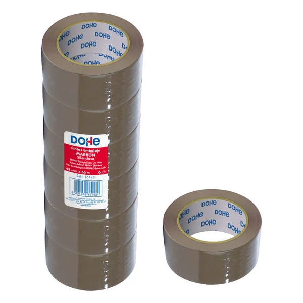 Dohe Precinto de Polipropileno Silencioso 48mmx66m - Color Marron · Pack de 6 uds.