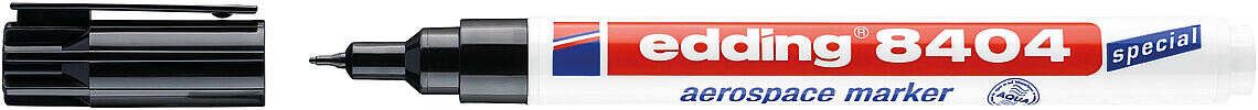 Edding 8404 Rotulador Aeroespacial Permanente - Escribe sobre Metal - Punta Redonda - Trazo 0.75mm - Resistente al Agua, Desgaste y al Roce - Secado Rapido - Color Negro · Pack de 10 uds.