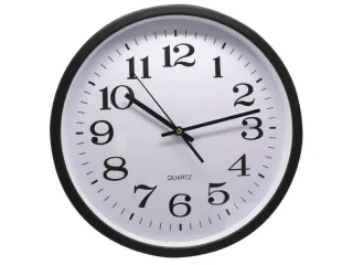 Bismark Reloj Oficina Grande - Lente de Cristal - Manecillas de Aluminio - Esfera de PVC - Color Negro