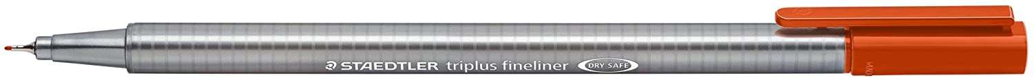 Staedtler Triplus Fineliner 334 Rotulador de Punta Fina - Trazo de 0.3mm - Tinta Base de Agua - Color Naranja Kalahari · Pack de 10 uds.