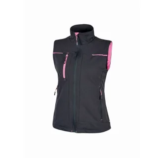 Upower Saturn Lady Chaleco Resistente y Suave - Talla 2XL - Repelente al Agua, Transpirable, Secado Rapido, Bolsillos Practicos, Detalles Reflectantes, Proteccion DPI1 - Color Gris Fucsia