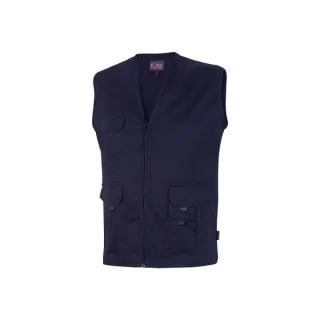 Upower Chica Chaleco Multibolsillos de Algodon Elastico - Talla 2XL - Cierre Cremallera Frontal, Bolsillos Amplios con Solapa y Velcro, Espacio para Personalizacion, Gancho Porta Credenciale
