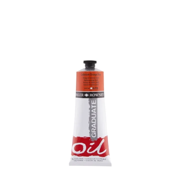Daler Rowney Graduate Pintura al Oleo - Tubo de Aluminio - 220ml - Color Naranja de Cadmio
