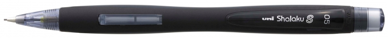 Uni-ball Shalaku S M5-228 Portaminas - Ancho de Trazo 0.5mm - 2 Minas HB Incluidas - Goma de Borrar Integrada - Color Negro · Pack de 12 uds.