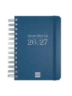 Finocam Cosmo Flex Agenda Escolar 26/27 en Catalan - 1 Dia por Pagina - Formato 8º - 120x169mm - Tapas de Polipropileno - Papel de 80g/m2 - Espiral - Esquinas Microperforadas - Color Azul