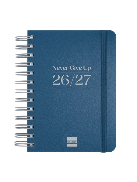 Finocam Cosmo Flex Agenda Escolar 26/27 en Catalan - 1 Dia por Pagina - Formato 8º - 120x169mm - Tapas de Polipropileno - Papel de 80g/m2 - Espiral - Esquinas Microperforadas - Color Azul