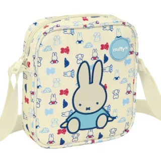 Safta Miffy Buddy Bolsito con Bandolera - Material Reciclado - Resistente al Agua - 1L - Ideal para Uso Diario - 160x40x180mm - Color Beige