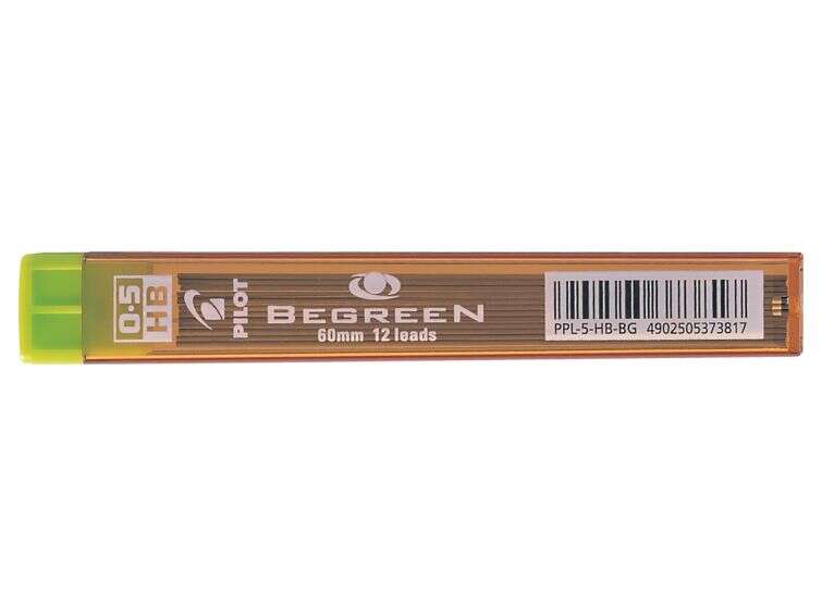 Pilot Pack de 12 Minas Begreen 0.5 para Portaminas - Dureza HB - Trazo 0.5mm - Estuche 100% Plastico Reciclado · Pack de 10 uds.