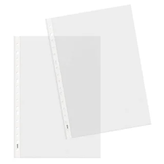 Dohe Basic Plus Pack de 100 Fundas Multitaladro Tamaño Folio 16 Taladros - Polipropileno Rugoso - Calidad Basica Plus