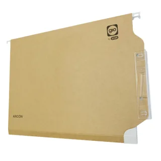 Gio By Elba Carpeta Colgante Armario Arcon A4 240gr - Lomo en V - Capacidad Max.100Hojas - Cartulina Bicolor - Visor Efecto Lupa - Etiquetas Blancas Incluidas · Pack de 25 uds.