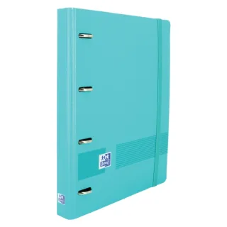 Oxford Live & Go A4+ Polyfoam Europeanbinder - Lomo de 45mm - Anillas de 4Dx35mm - Recambio 5x5 - Color Turquesa · Pack de 4 uds.