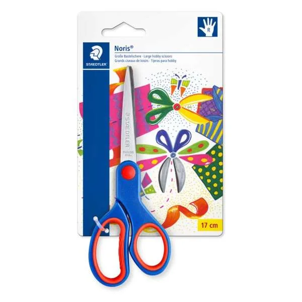 Staedtler Noris 965 Tijera Escolar - Acero Inoxidable - Agarre Ergonomico - Color Azul