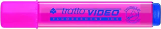Tratto Video Marcador Fluorescente - Punta Biselada - Tinta Base de Agua - Secado Rapido - Color Rosa Fluorescente · Pack de 12 uds.