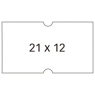 Apli Pack de 6000 Etiquetas Blancas para Maquinas Etiquetadoras de Precios de 1 Linea - Tamaño 21 x 12mm - 6 Rollos con 1000 Etiquetas Cada Uno - Adhesivo Removible y Cantos Rectos - Alta Ca