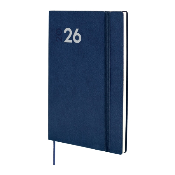 Finocam Dynamic Mara Agenda Profesional en Catalan - Anual 2026 - Tapa Blanda - Cierre con Goma Elastica - Formato Y10 - 144x11x208mm - Semana Vista Horizontal - Color Azul