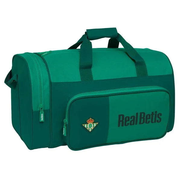Safta Real Betis Balompie Bolsa de Deporte - Bandolera Ajustable - Bolsillo Frontal - Tacos en la Base - Bolsillo Lateral - Tirador Doble - Resistente al Agua - 470x270x260mm - Color Verde