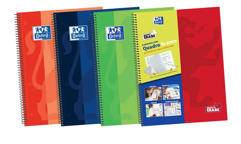 Oxford School Classic Write&Erase A4+ Europeanbook - Tapa Extradura - 1 Linea 2M - 100 Hojas - Colores Surtidos · Pack de 5 uds.