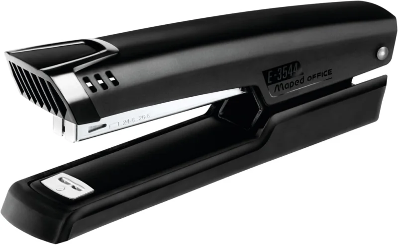 Maped Full Strip A-3544 Grapadora Metalica de Sobremesa - Hasta 25 Hojas - Admite Grapas 24/6 y 26/6 - Profundidad de 84mm - Grapado Cerrado y Clavado - Color Negro