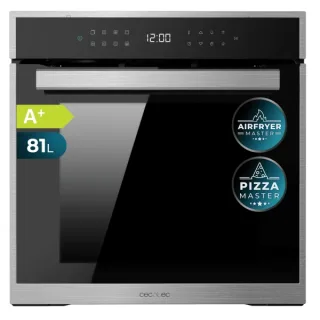 Cecotec Bolero Hexa P506000 Edge A+ Horno Pirolitico Integrable de 35cm - Capacidad 81L - Capacidad 81L - Guias Telescopicas - 11 Funciones - Color Negro