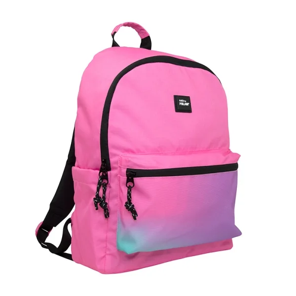 Milan Sunset Mochila Escolar Clasica 22L - 2 Cremalleras - 41x30x18cm - Color Rosa