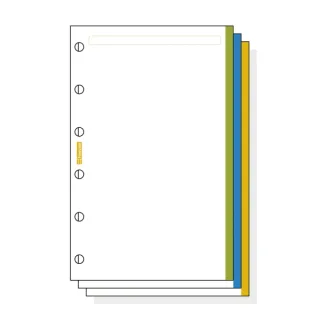 Finocam C245 Notas de Recambio para Agendas Classic - Liso con Banda de Color - Formato 602 - 73x114x5mm - Color Blanco
