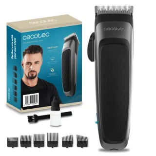 Cecotec PrecisionCare Power Blade Cortapelos - Palanca de Ajuste - Velocidad 5800rpm - Ergonomico - Cuchillas de Acero Inoxidable - Peines Surtidos - Accesorios Incluidos - Color Gris Oscuro