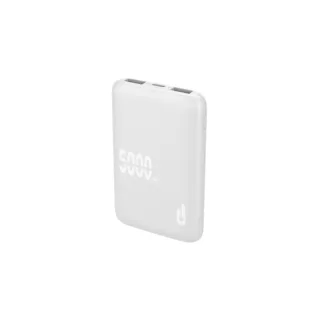 Blackbyte by Pedro Buerbaum Bateria Lipo Externa/Powerbank de 5000mAh - Powerdelivery 20W - Carga Rapida de 22.5W - Tacto Engomado - Extraplana - Color Blanco