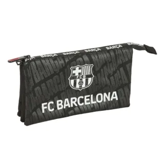 Safta F.C.Barcelona Portatodo - 3 Compartimentos con Cremalleras - Bolsillo Interior - 0.6L - 220x30x120mm - Color Negro