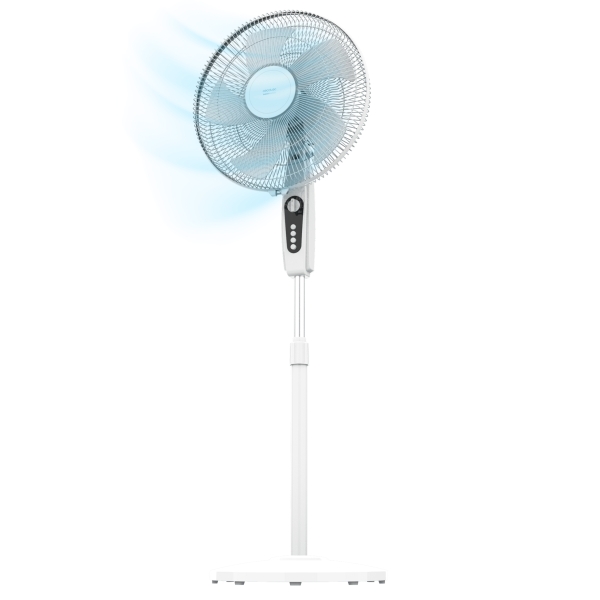 Cecotec EnergySilence 515 MaxFlow Ventilador de Pie con 5 Aspas - Potencia de 45W - Diametro de 40cm - 3 Velocidades - Temporizador 1H - Oscilacion Automatica - Altura Ajustable - Color Blan