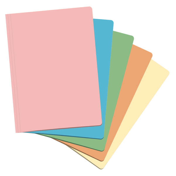 Dohe Pack de 50 Subcarpetas de Cartulina de 180gr A4 - Ranura para Fastener - Resistente y Duradera - Ideal para Organizar Documentos - Colores Surtidos