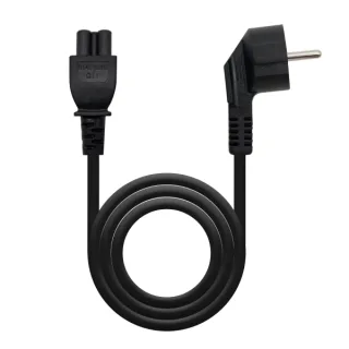 Nanocable Cable de Alimentacion CEE7 Acodado Macho a M-C5 Hembra Trebol 3m - Color Negro