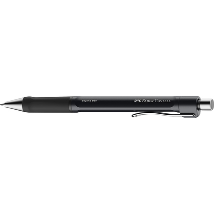 Faber-Castell Beyond Ball Boligrafo Retractil - Punta 1mm - Trazo de 0.5mm - Grip de Agarre - Tinta Negra - Color del Cuerpo Negro · Pack de 10 uds.