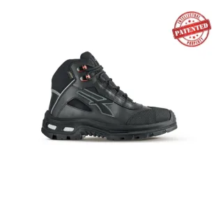 Upower Fixed S Zapato de Seguridad Alto - Talla 35 - Cuero de Grano Suave, Puntera Antiabrasion, Repelente al Agua, Forro Gore-Tex, Proteccion S7S CI FO SR - Color Negro